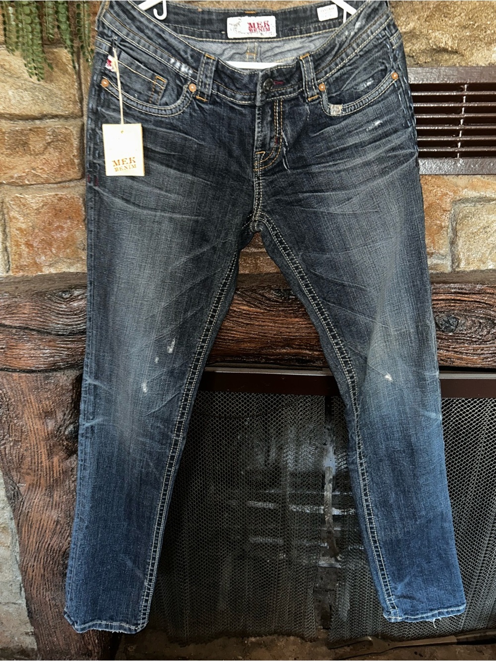 MEK Women's Skinny Jeans - Dark Blue Wash